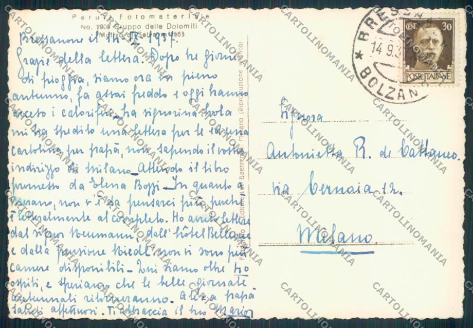 Bolzano Bressanone Costumi foto FG cartolina ZF1113 – retro