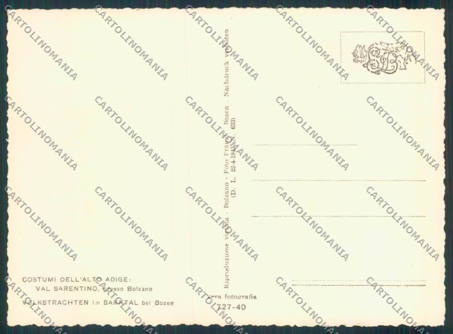 Bolzano Sarentino Costumi foto FG cartolina ZF1127 – retro