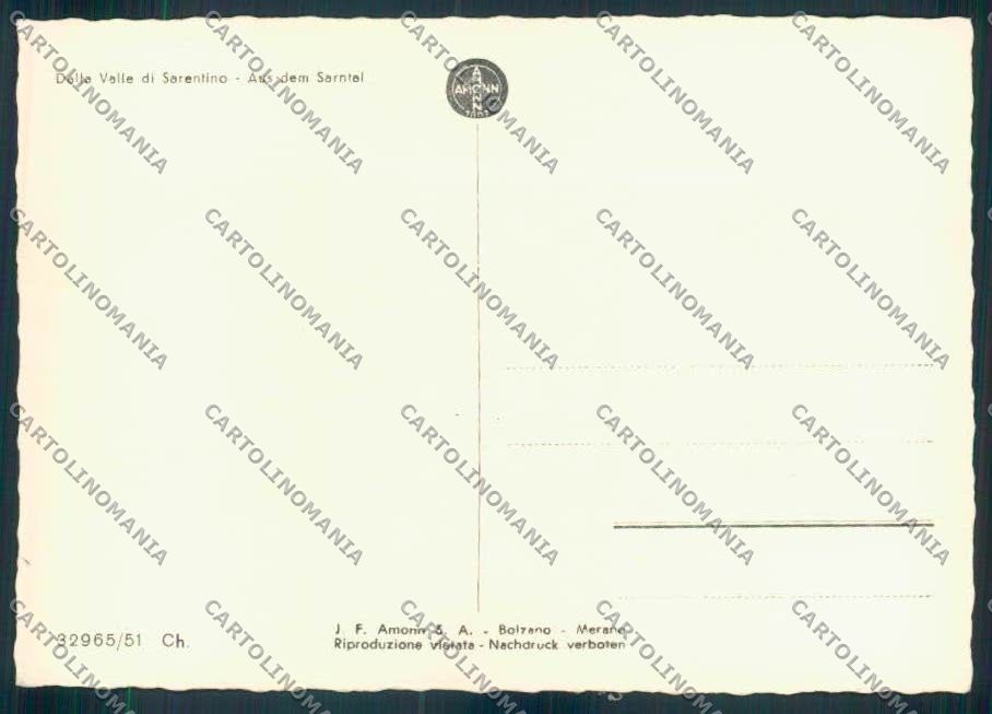 Bolzano Sarentino Costumi foto FG cartolina ZF1130 – retro
