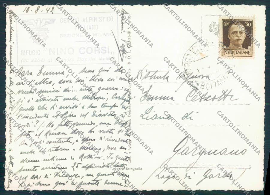 Bolzano Venosta Rifugio Corsi foto FG cartolina ZF1132 – retro