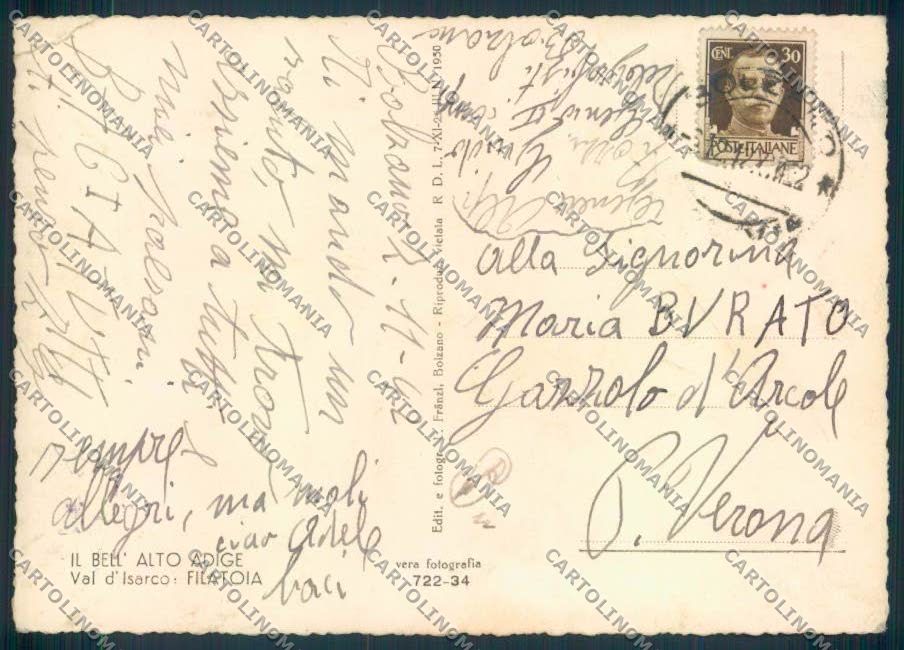 Bolzano Val Isarco PIEGHINA foto FG cartolina ZF1137 – retro