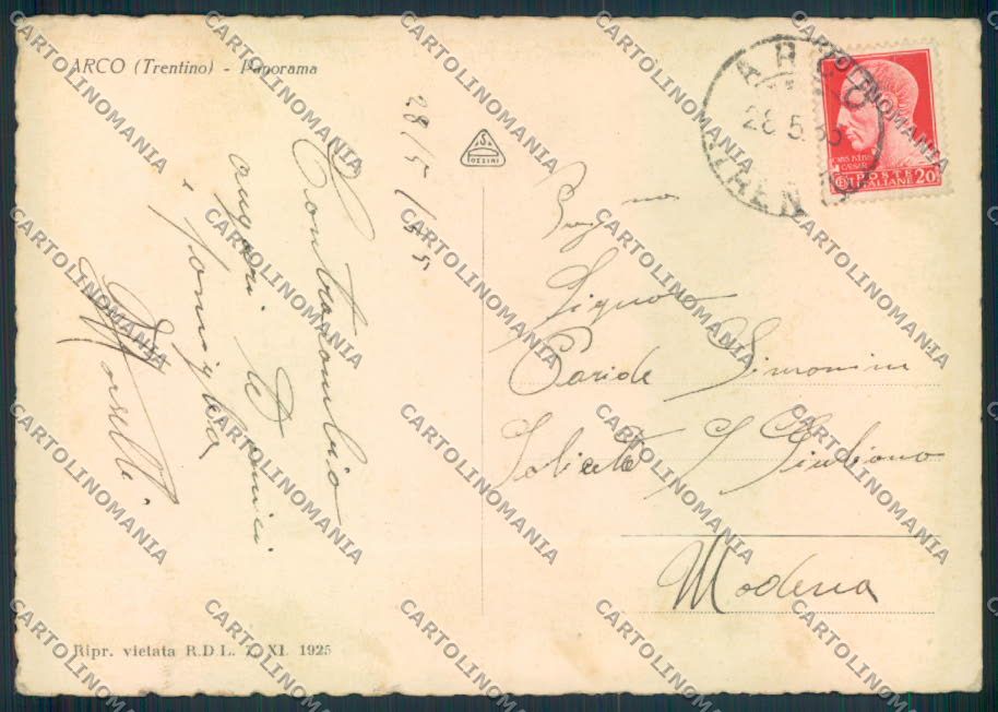 Trento Arco foto FG cartolina ZF1162 – retro