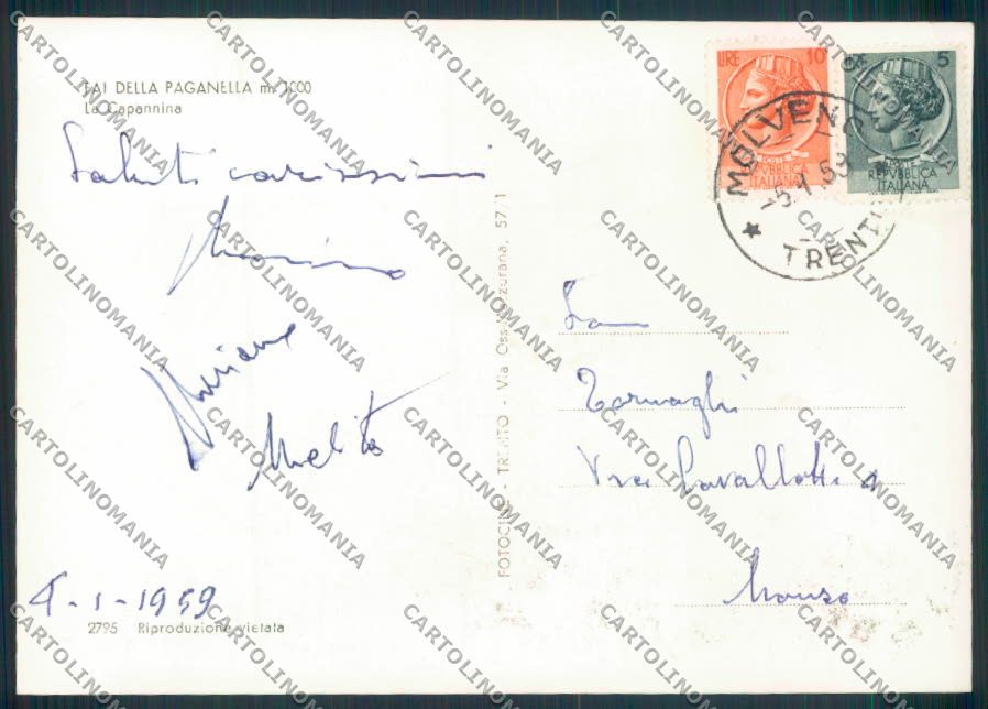 Trento Fai Paganella foto FG cartolina ZF1164 – retro