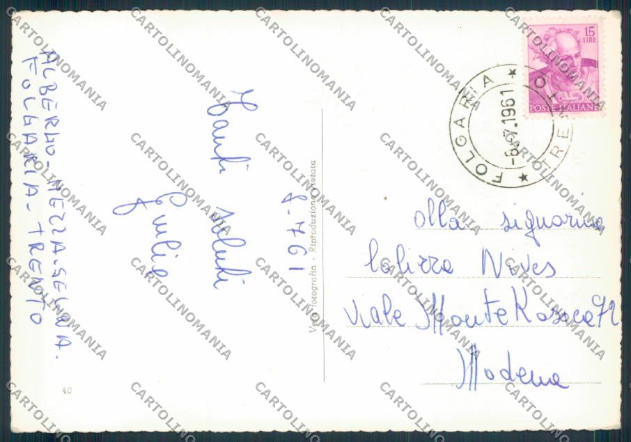 Trento Folgaria foto FG cartolina ZF1179 – retro