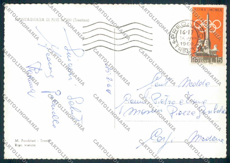 Trento Piné Saluti da PIEGHINA foto FG cartolina ZF1183 – retro