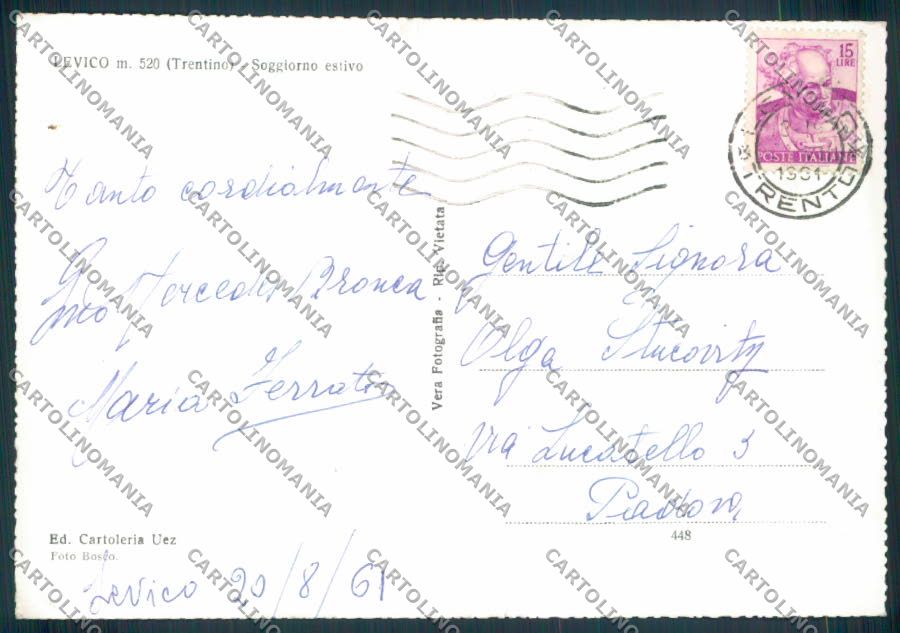 Trento Levico Saluti da foto FG cartolina ZF1189 – retro