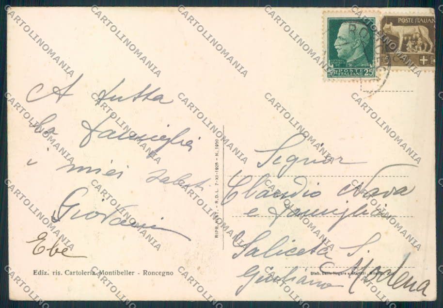 Trento Roncegno FG cartolina ZF1215 – retro