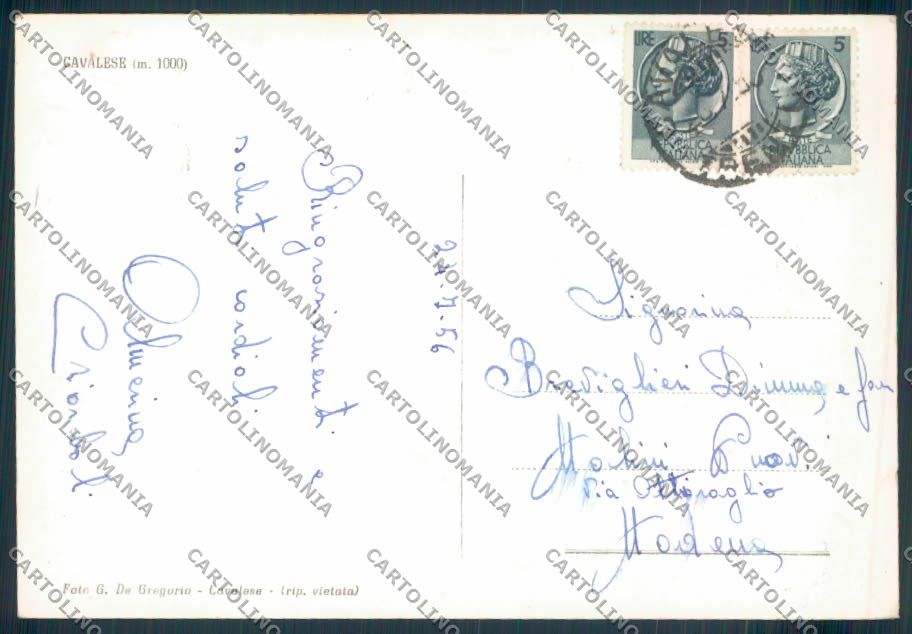 Trento Cavalese foto FG cartolina ZF1232 – retro
