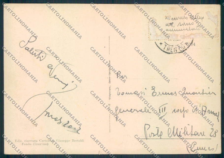 Trento Fondo Malosco Ronzone STRAPPINO FG cartolina ZF1241 – retro