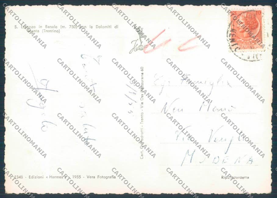 Trento San Lorenzo Banale PIEGHINA foto FG cartolina ZF1262 – retro