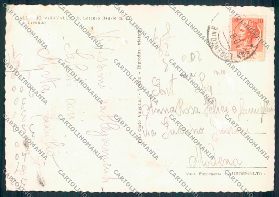 Trento San Lorenzo Banale ABRASA foto FG cartolina ZF1268 – retro