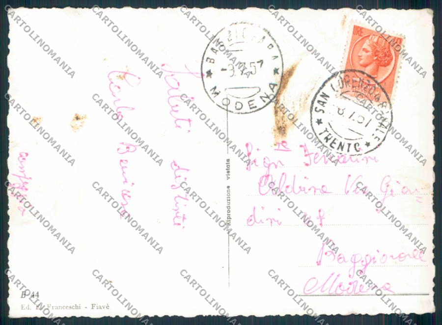 Trento San Lorenzo Banale PIEGHINE foto FG cartolina ZF1270 – retro