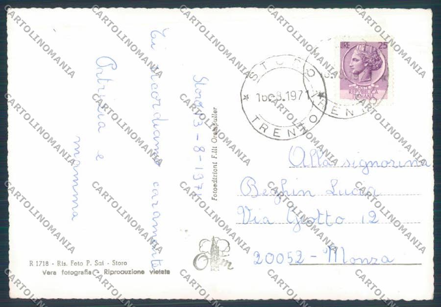 Trento Storo foto FG cartolina ZF1276 – retro