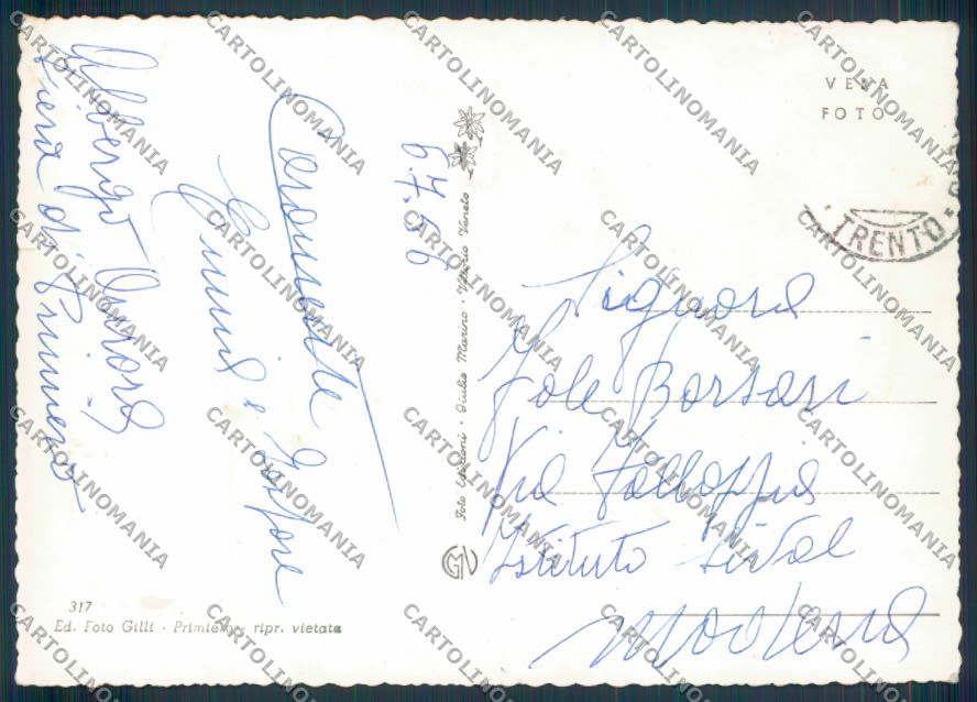 Trento Tonadico Primiero foto FG cartolina ZF1277 – retro