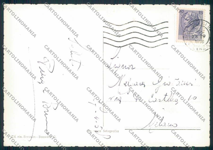 Vicenza Bassano del Grappa foto FG cartolina ZF1284 – retro