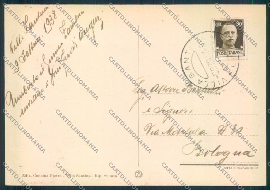 Udine Villa Santina FG cartolina ZF1312 – retro