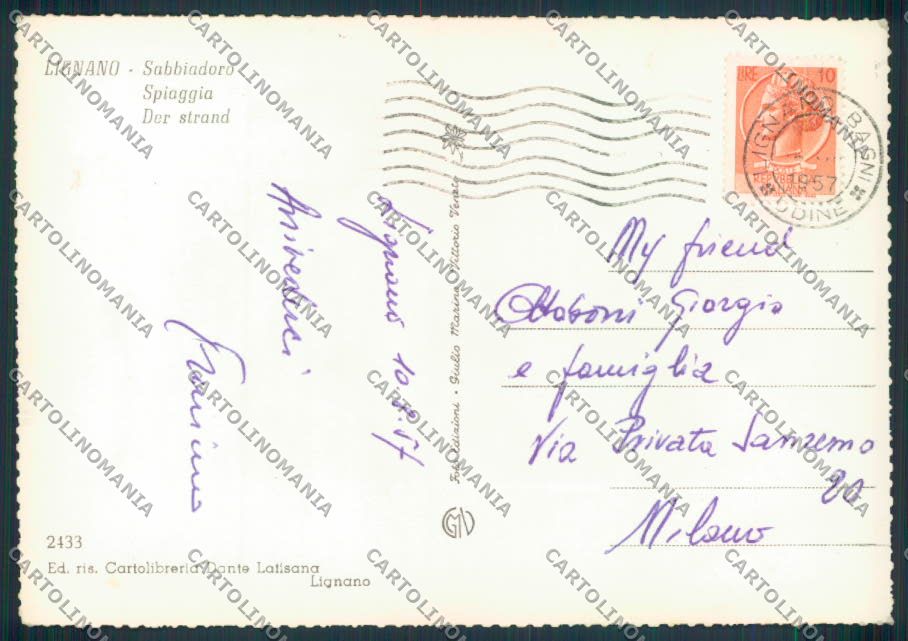 Udine Lignano Sabbiadoro foto FG cartolina ZF1345 – retro
