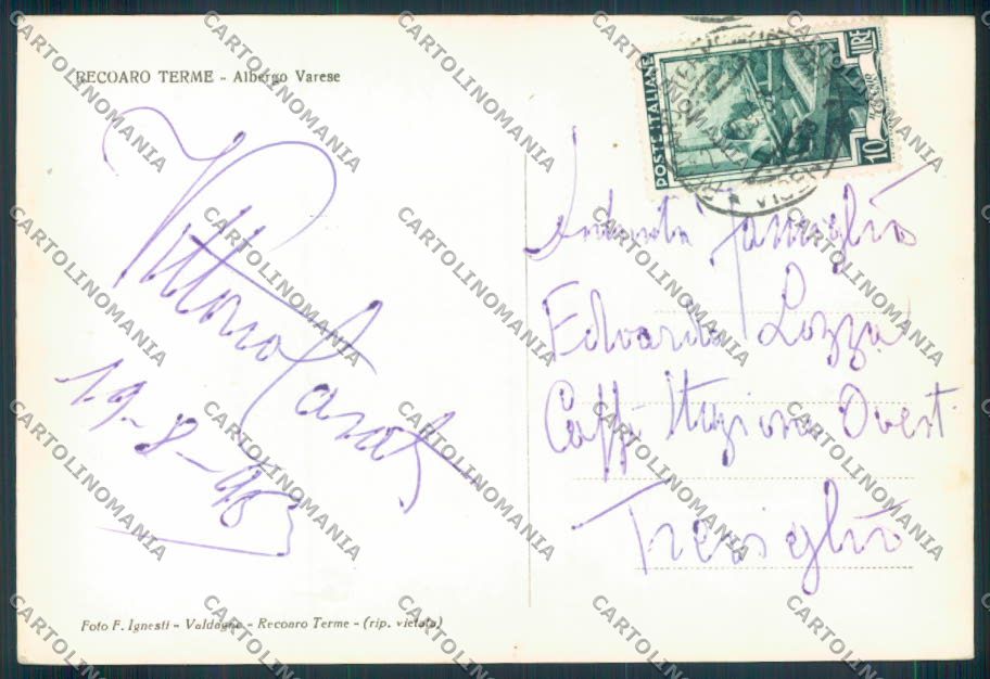 Vicenza Recoaro foto FG cartolina ZF1361 – retro