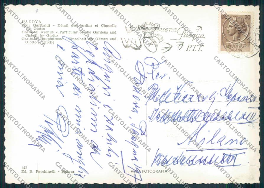 Padova città foto FG cartolina ZF1376 – retro