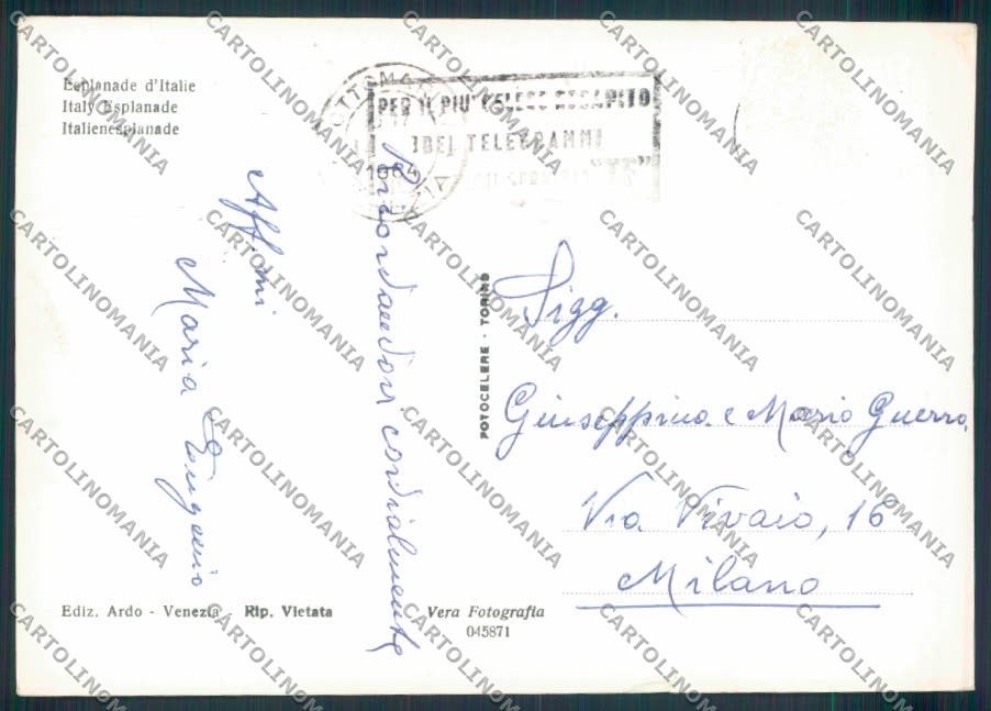 Venezia Sottomarina foto FG cartolina ZF1401 – retro