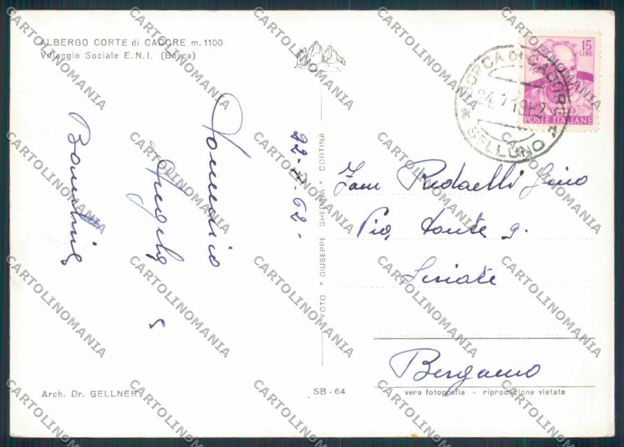 Belluno Borca Cadore foto FG cartolina ZF1402 – retro