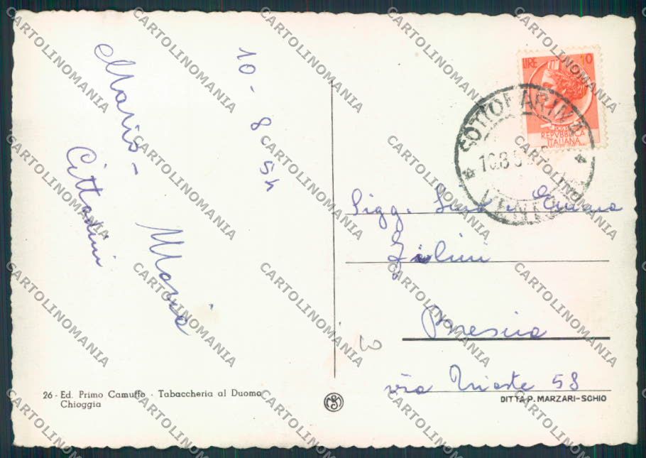 Venezia Sottomarina FG cartolina ZF1411 – retro