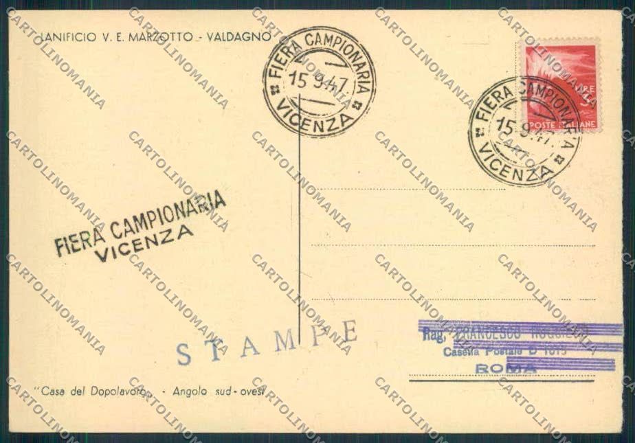 Vicenza Valdagno FG cartolina ZF1420 – retro