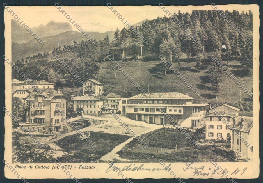 Belluno Pieve di Cadore PIEGHINE FG cartolina ZF1438 – fronte
