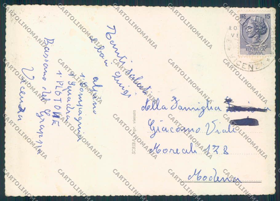 Vicenza Bassano del Grappa FG cartolina ZF1442 – retro
