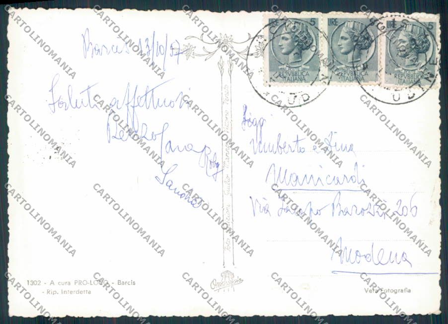 Pordenone Barcis foto FG cartolina ZF1454 – retro