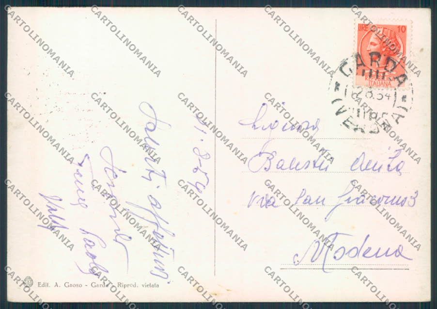 Verona Garda FG cartolina ZF1459 – retro