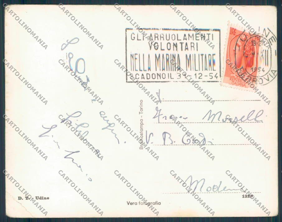 Udine città PIEGHINE foto FG cartolina ZF1482 – retro