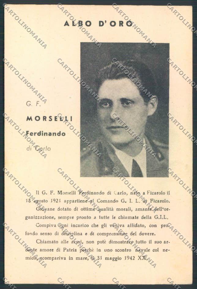 Rovigo Ficarolo Gioventù Littorio FG cartolina ZF1514 – fronte