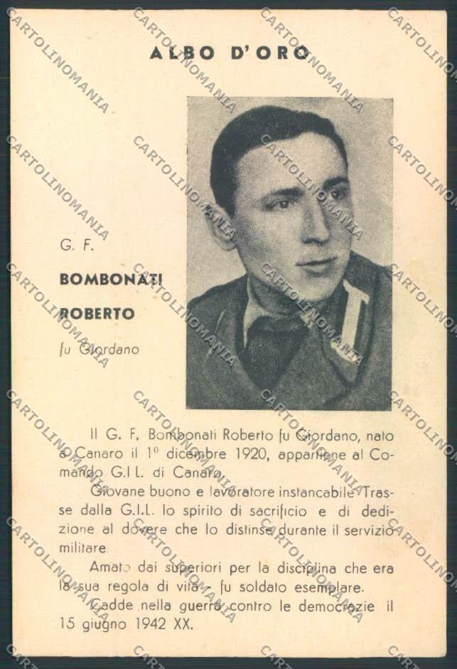 Rovigo Canaro Gioventù Littorio FG cartolina ZF1515 – fronte