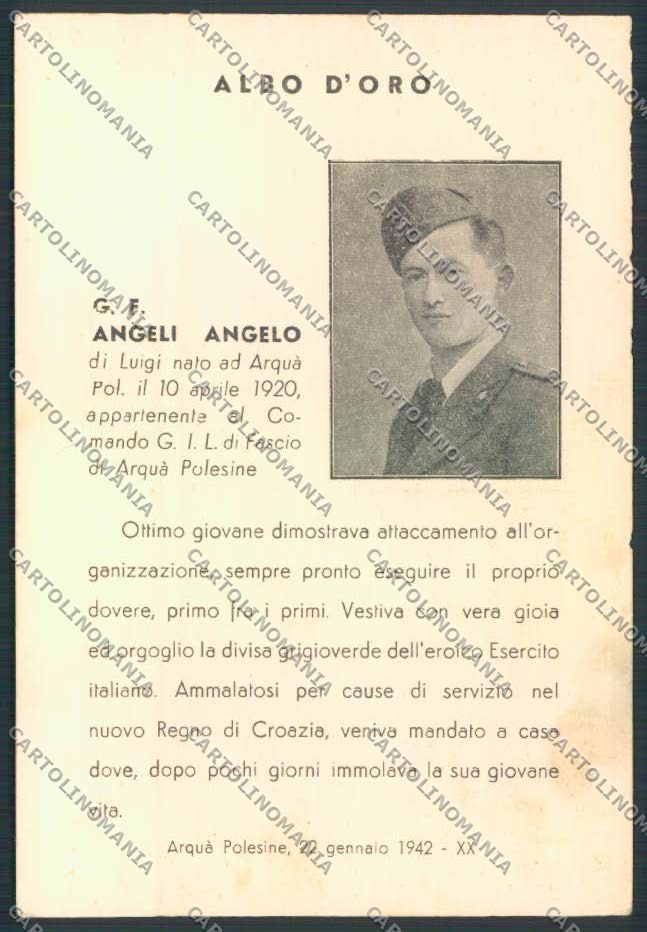 Rovigo Arquà Polesine Gioventù Littorio FG cartolina ZF1519 – fronte