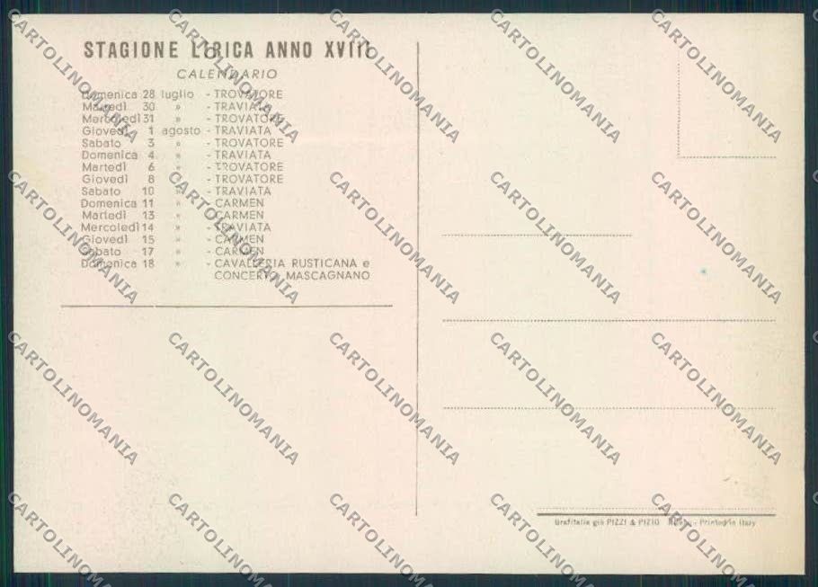 Verona Lirica Opera FG cartolina ZF1554 – retro