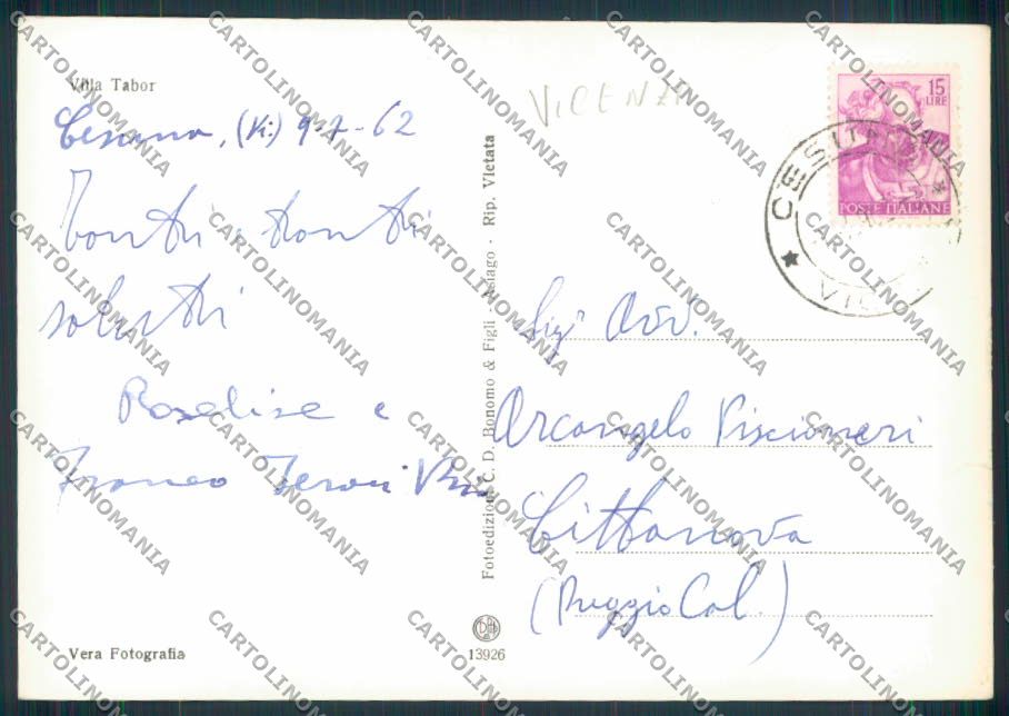 Vicenza Cesuna foto FG cartolina ZF1638 – retro