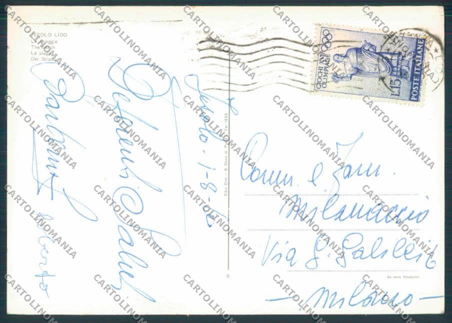 Venezia Jesolo Lido FG cartolina ZF1666 – retro