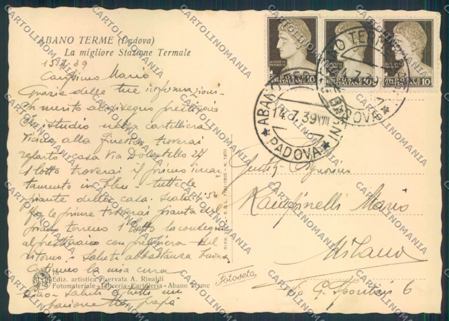 Padova Abano Terme FG cartolina ZF1668 – retro