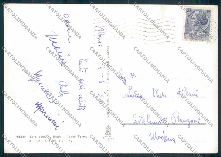 Padova Abano Terme foto FG cartolina ZF1683 – retro