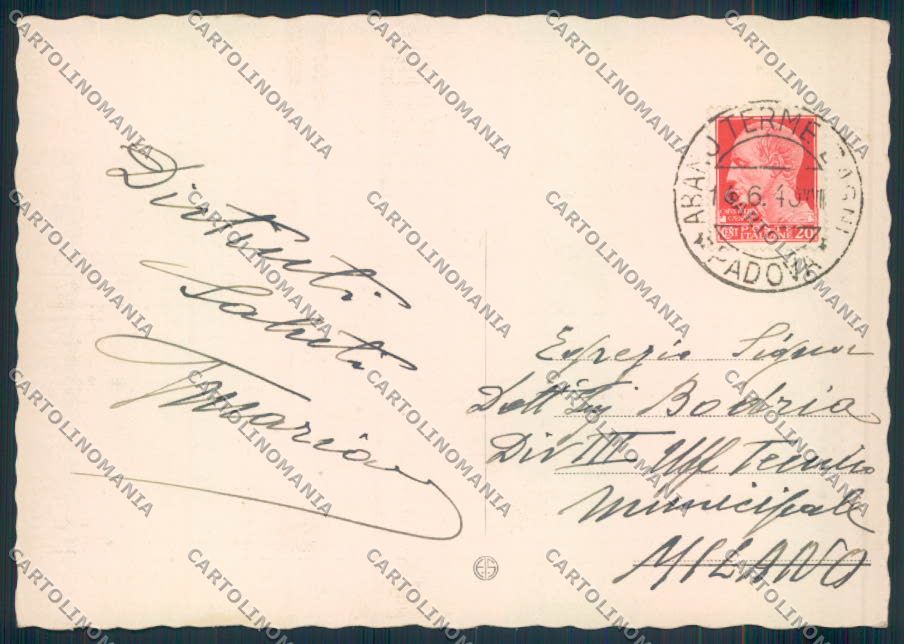 Padova Abano Terme FG cartolina ZF1689 – retro