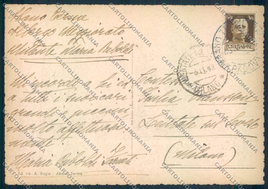 Padova Abano Terme FG cartolina ZF1691 – retro