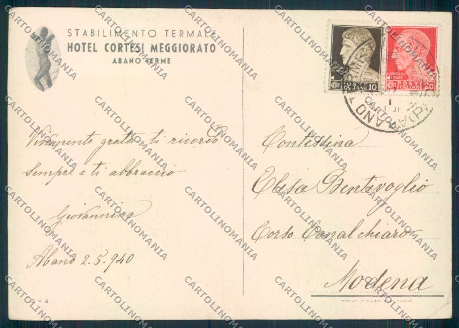 Padova Abano Terme FG cartolina ZF1696 – retro