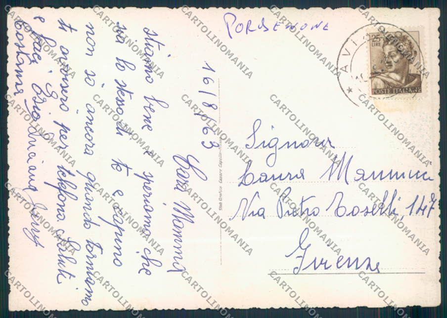Pordenone Aviano FG cartolina ZF1702 – retro