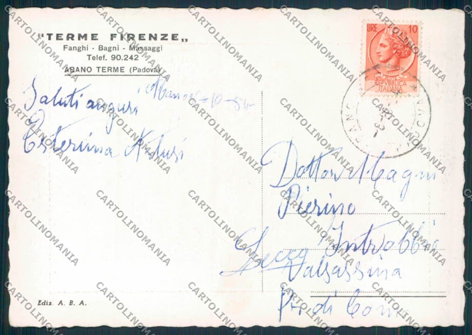 Padova Abano Terme FG cartolina ZF1706 – retro