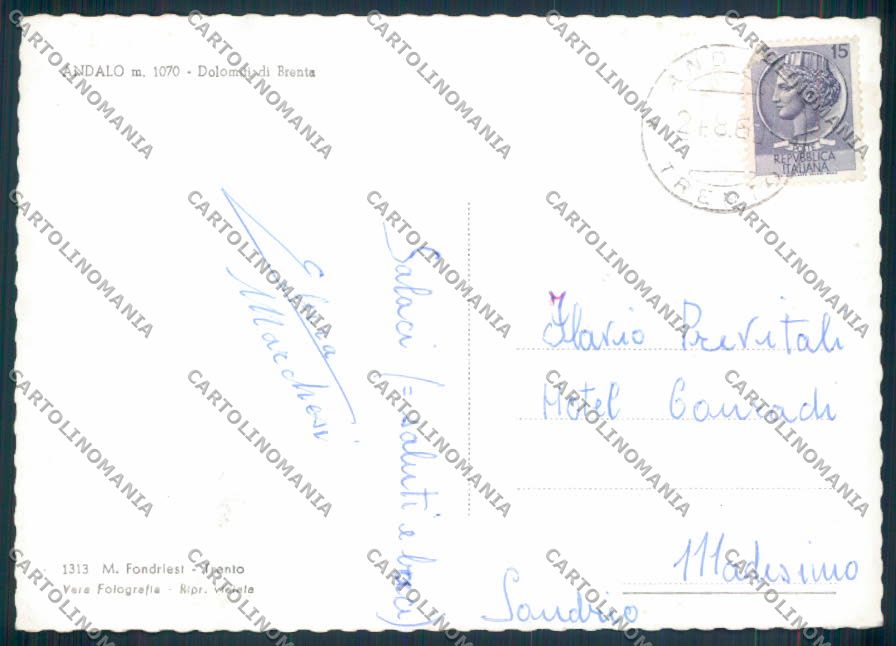 Trento Andalo foto FG cartolina ZF1720 – retro