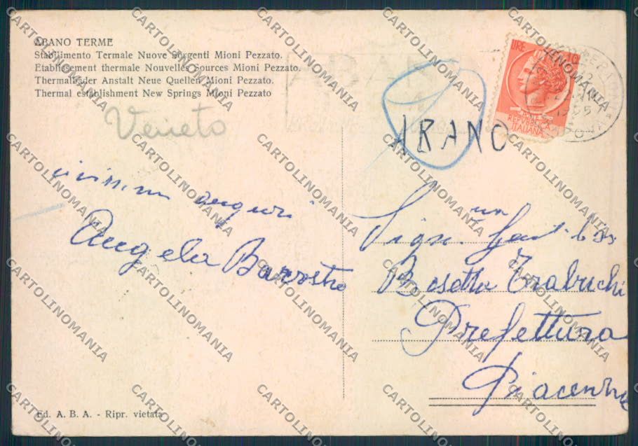 Padova Abano Terme FG cartolina ZF1723 – retro