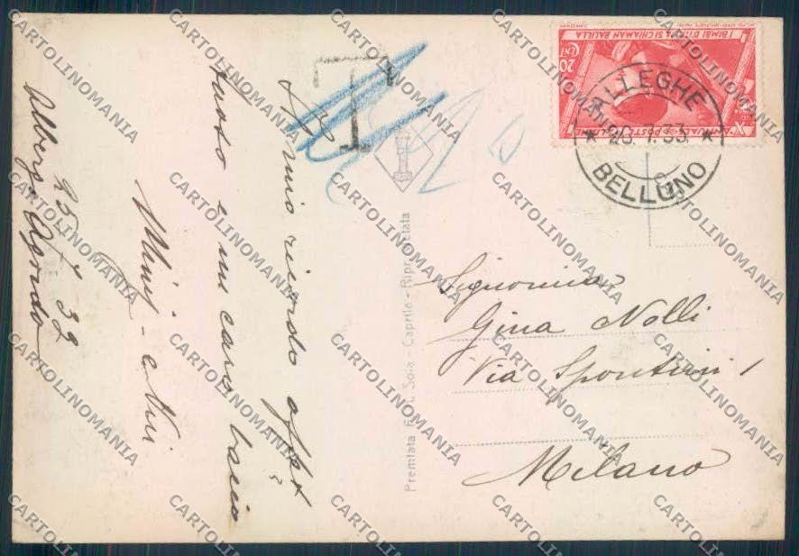 Belluno Alleghe foto FG cartolina ZF1741 – retro