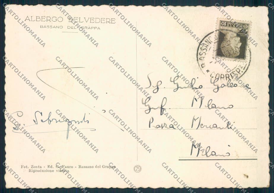 Vicenza Bassano del Grappa FG cartolina ZF1768 – retro