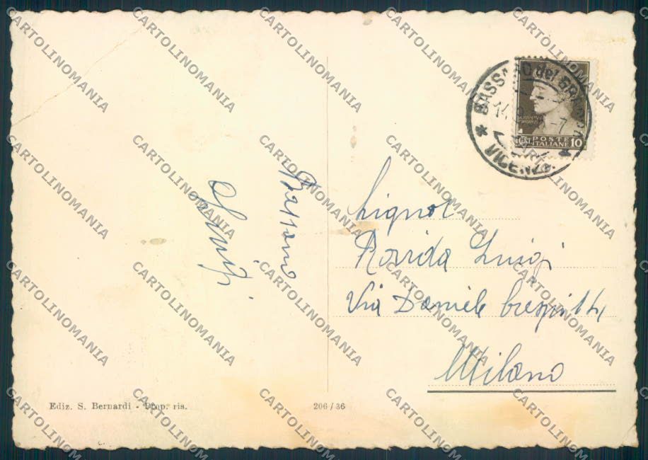 Vicenza Bassano del Grappa PIEGA FG cartolina ZF1773 – retro